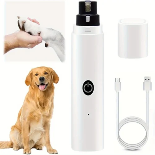Dog Nail Grinder - Dog Nail Grinder with 3 Grinding Ports - Silent Rechargeable Electric Nail Trimmer for Small to Large Dogs