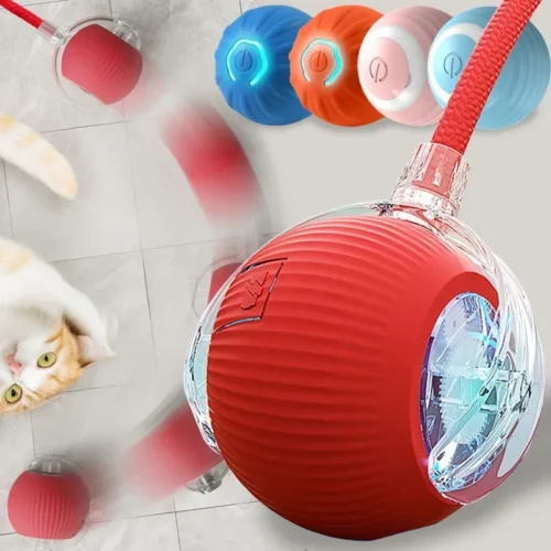 1/2/3PCS Cat Interactive Ball Toy Automatic Rolling Ball with Tail Rechargeable Smart Pet Interactive Toy Intelligent Mouse