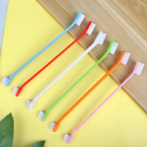Dog Toothbrush Double-headed Cat Tooth Multi-angle Cleaning Tool Massage Care Tooth Finger Brush  Dog Cat Pet Supplies Dog